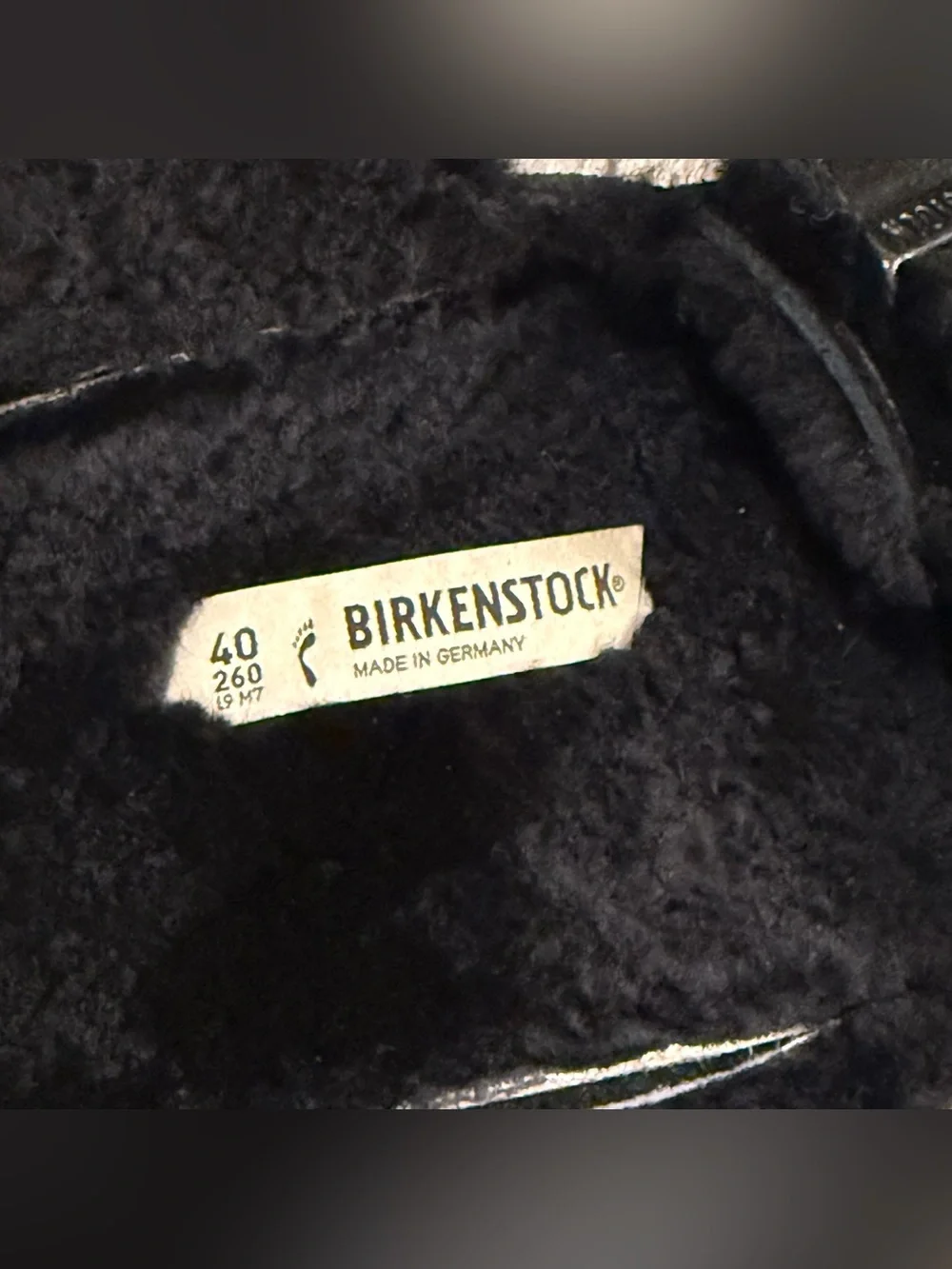 Birkenstock Arizona Shearling Sandals – Black Suede Unisex Size 40